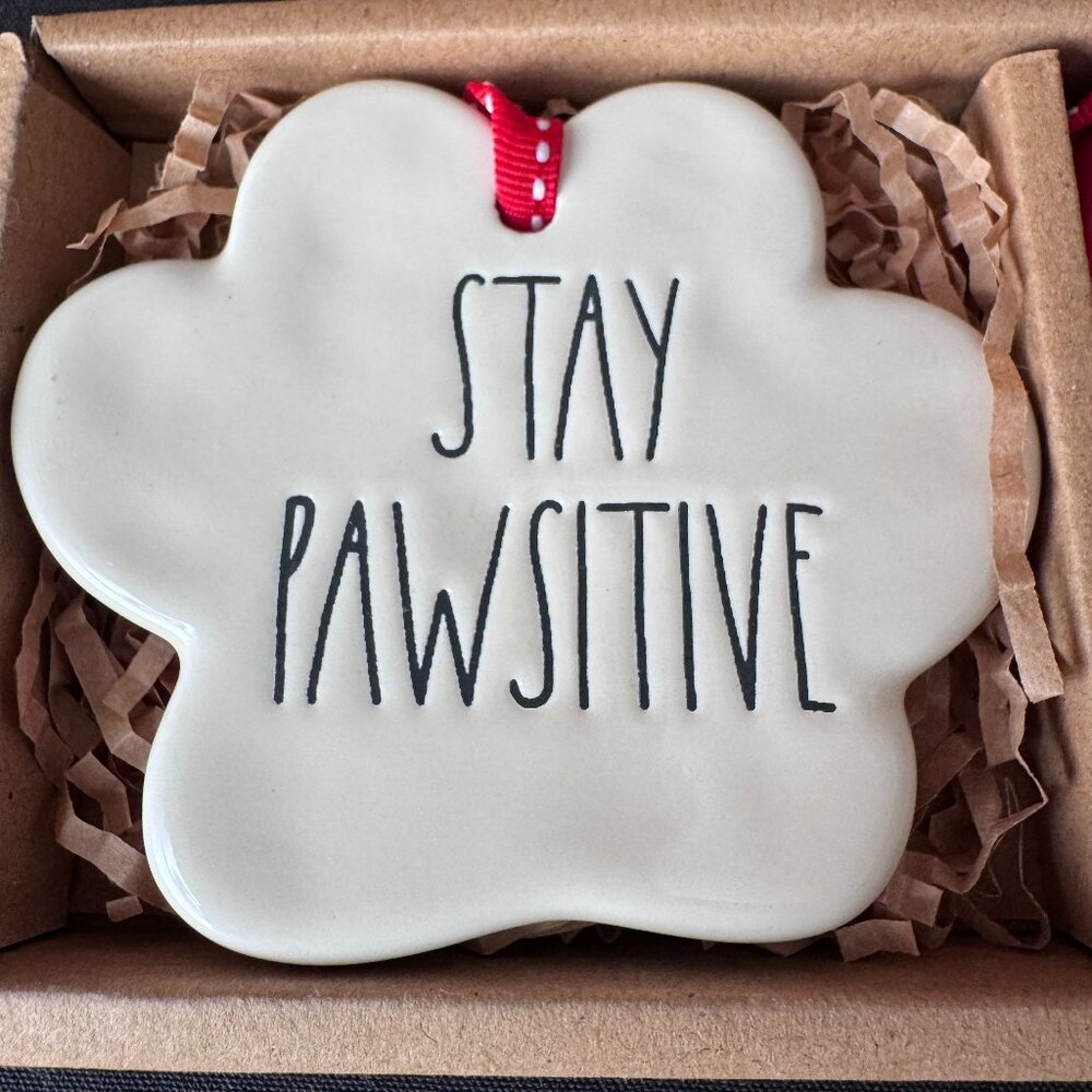 NWT Rae Dunn Artisan Collection Set of 3 Cat Inspired Christmas Ornaments - Picture 2 of 9